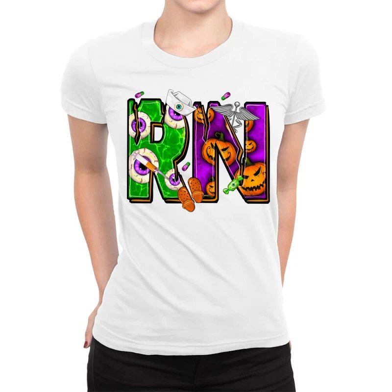 Halloween RN Registered Nurse Ladies Fitted T-Shirt 1 Halloween RN Registered Nurse Ladies Fitted T-Shirt