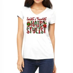 Santa's Favorite Hair Stylist Women's V-Neck T-Shirt