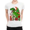 Rex-mas Christmas T-Rex Ladies Fitted T-Shirt