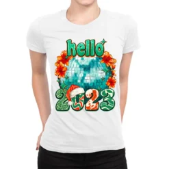 Retro Hello 2023 Ladies Fitted T-Shirt