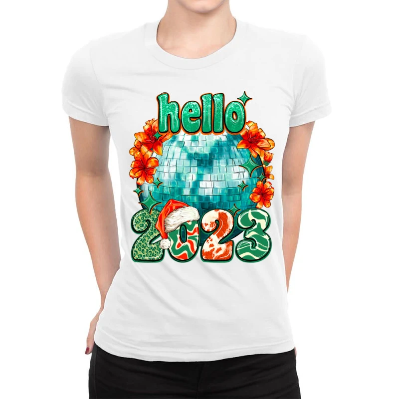 Retro Hello 2023 Ladies Fitted T-Shirt 1 Retro Hello 2023 Ladies Fitted T-Shirt