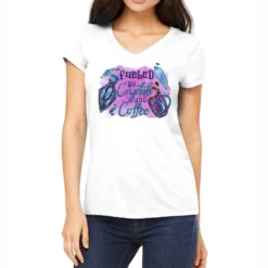 Fueled By Crystals And Coffee Halloween Women's V-Neck T-Shirt