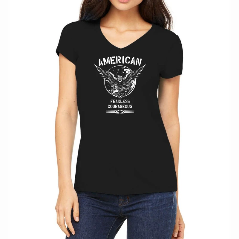 American Women's V-Neck T-Shirt 1 American Women's V-Neck T-Shirt