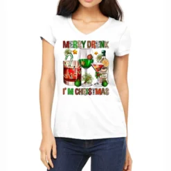 Merry Drunk I'm Christmas Women's V-Neck T-Shirt
