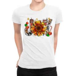 Joy With Sunflower Ladies Fitted T-Shirt