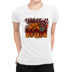 Basketball Mom Maroon Ladies Fitted T-Shirt