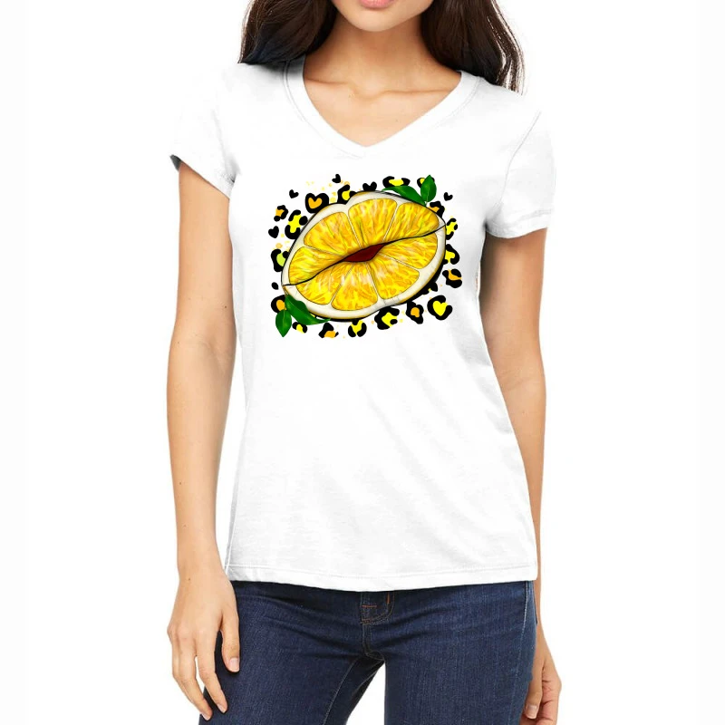 Lemon Lips Women's V-Neck T-Shirt 1 Lemon Lips Women's V-Neck T-Shirt
