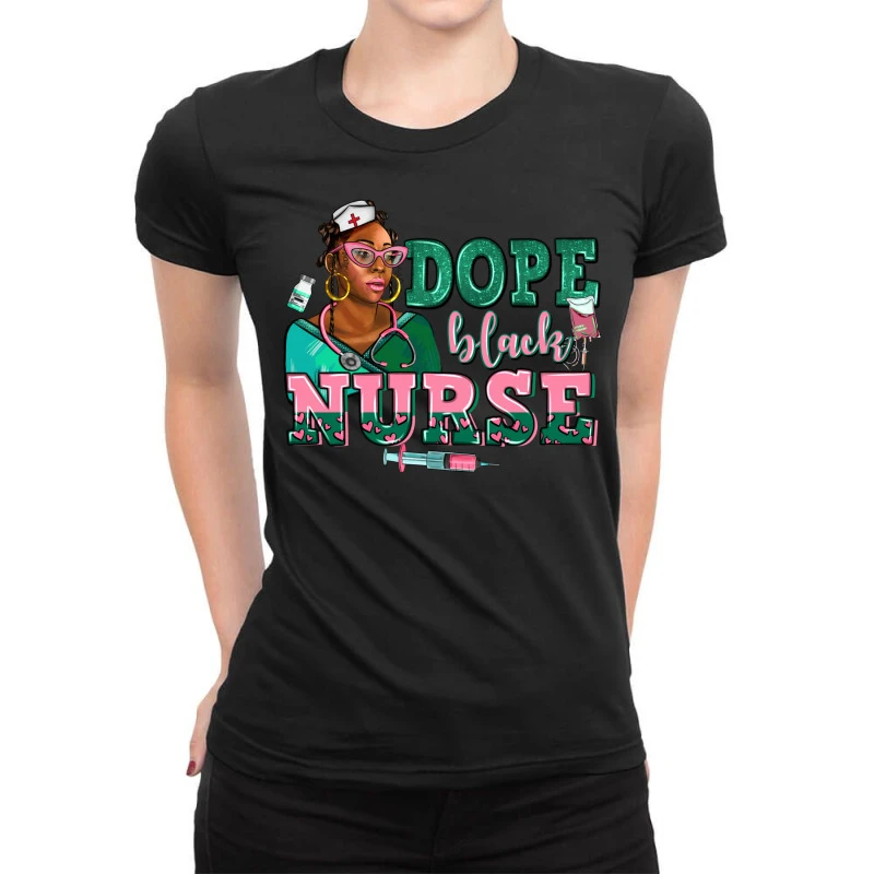 Afro Nurse Dope Black Ladies Fitted T-Shirt 1 Afro Nurse Dope Black Ladies Fitted T-Shirt