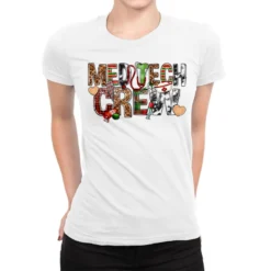 Med Tech Crew Nurse Christmas Ladies Fitted T-Shirt
