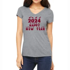 2024 Happy New Year Women's V-Neck T-Shirt