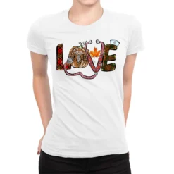 Love Thanksgiving Nurse Sublimation Ladies Fitted T-Shirt