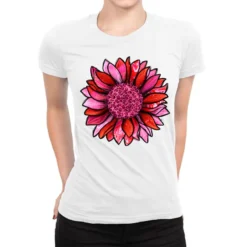 Valentine's Day Sunflower Ladies Fitted T-Shirt