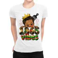 1865 Vibes Afro Peekaboo Boy Ladies Fitted T-Shirt