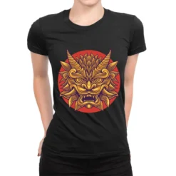 Dragon Head Pop Color Ladies Fitted T-Shirt