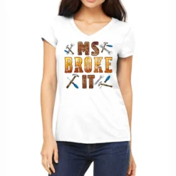 Ms. Broke It Women's V-Neck T-Shirt
