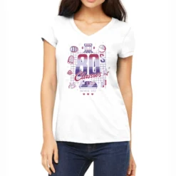 Arcade Gaming Retro 80s Gamer Women's V-Neck T-Shirt