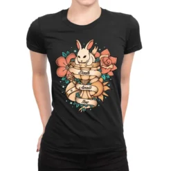 Holy Grail Death Awaits You Rabbit Of Caerbann Ladies Fitted T-Shirt