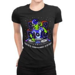 Alien Music Dj Ladies Fitted T-Shirt