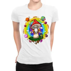 Magic Mushroom Wizard Ladies Fitted T-Shirt