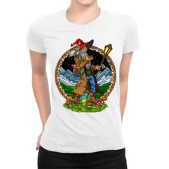 Magic Mushroom Hippie Wizard Ladies Fitted T-Shirt