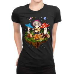 Magic Mushrooms Hippie Fungus Ladies Fitted T-Shirt