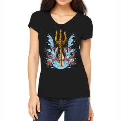 Poseidon Trident Women's V-Neck T-Shirt