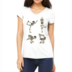 Skeleton Yoga Women's V-Neck T-Shirt