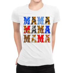 Western American Flag Mama Mama Mama Ladies Fitted T-Shirt