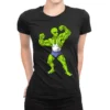 Space Alien Bodybuilder Ladies Fitted T-Shirt
