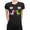 T Rex Dinosaur Hug Ladies Fitted T-Shirt
