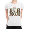 Christmas Dog Mom Bull Terrier Ladies Fitted T-Shirt