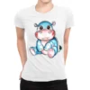 Cute Hippo Sitting Ladies Fitted T-Shirt