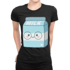 Japanese Milk Ladies Fitted T-Shirt