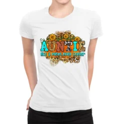Auntie Like A Mom Only Cooler Ladies Fitted T-Shirt
