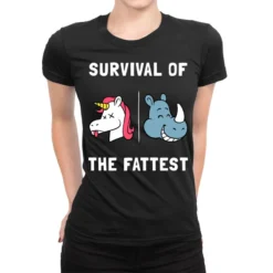 Survival Of The Fattest Ladies Fitted T-Shirt