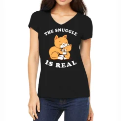 The Snuggle Is Real Women's V-Neck T-Shirt