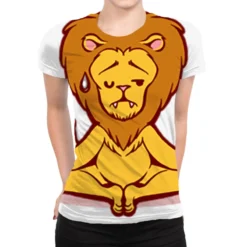 Lion Animals Meditation Zen Buddhism All Over Women's T-shirt