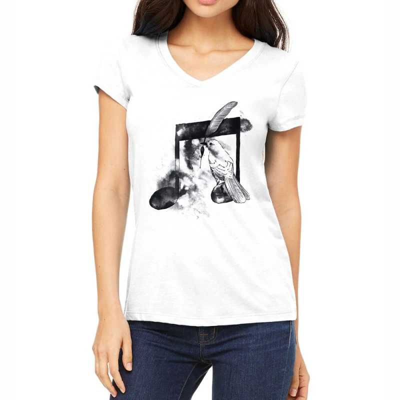Music Painter Women's V-Neck T-Shirt 1 Music Painter Women's V-Neck T-Shirt