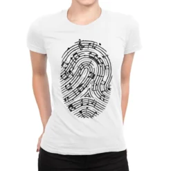 Musical Fingerprint Ladies Fitted T-Shirt