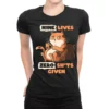 Nine Lives Zero Shts Given Cat Ladies Fitted T-Shirt