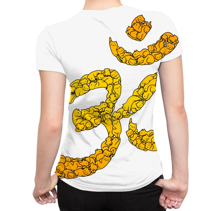 Om Cat All Over Women's T-shirt 2 Om Cat All Over Women's T-shirt - Image 2