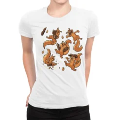 Peanut Cute Squirrels Ladies Fitted T-Shirt