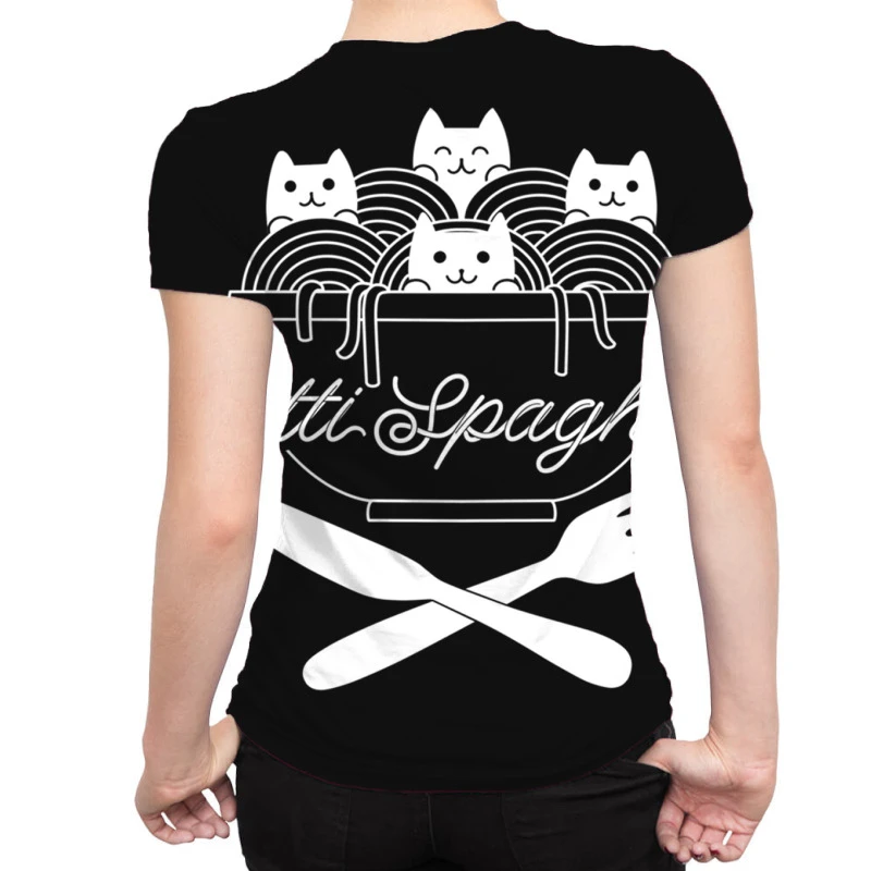 Pasta Cats Ramen Catti Spaghetti All Over Women's T-shirt 2 Pasta Cats Ramen Catti Spaghetti All Over Women's T-shirt - Image 2