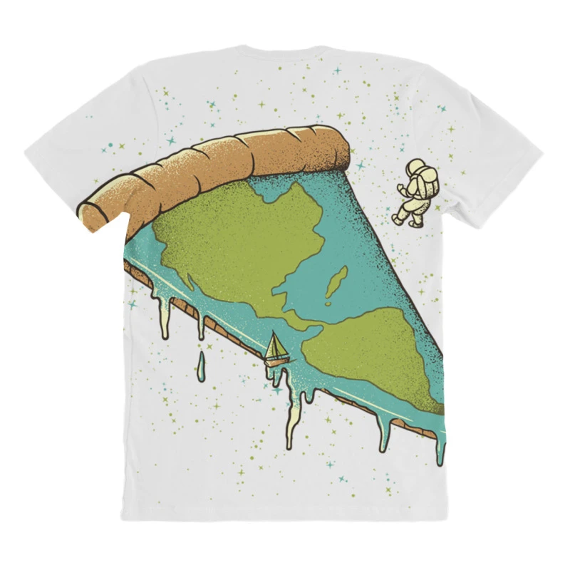 Pizza Earth All Over Women's T-shirt 4 Pizza Earth All Over Women's T-shirt - Image 4
