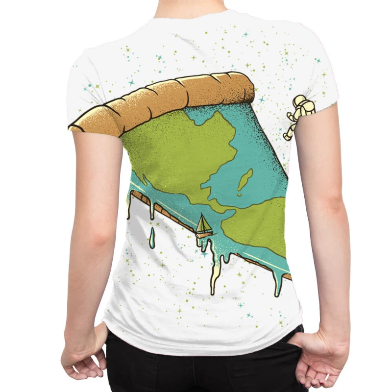 Pizza Earth All Over Women's T-shirt 2 Pizza Earth All Over Women's T-shirt - Image 2