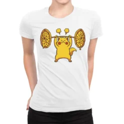 Pizza Cat Gym Ladies Fitted T-Shirt