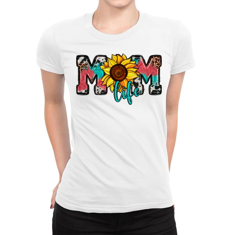 Mom Life Sunflower Ladies Fitted T-Shirt 1 Mom Life Sunflower Ladies Fitted T-Shirt
