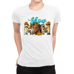 Western Show Mom Horse Ladies Fitted T-Shirt