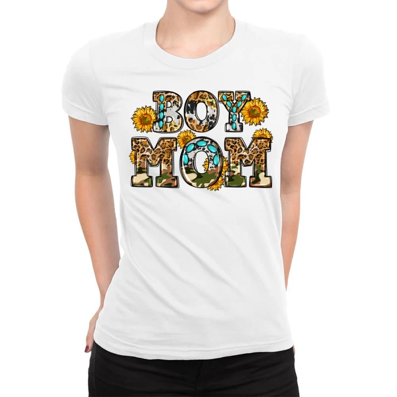 Boy Mom Ladies Fitted T-Shirt 1 Boy Mom Ladies Fitted T-Shirt