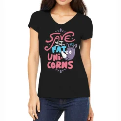 Save The Fat Unicorns Women's V-Neck T-Shirt